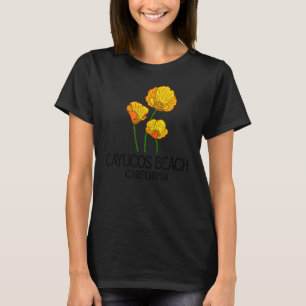 Cayucos Beach California CA Poppy Flower State Cit T-Shirt