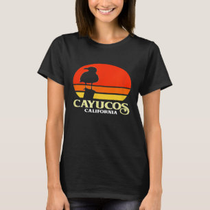 Cayucos California Retro Seagull Sunset T-Shirt