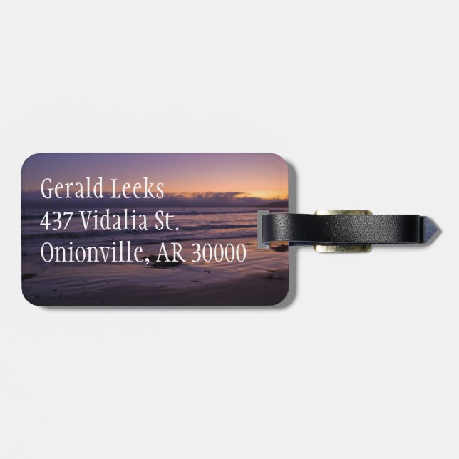 Cayucos Sunset Luggage Tag (Back Horizontal)