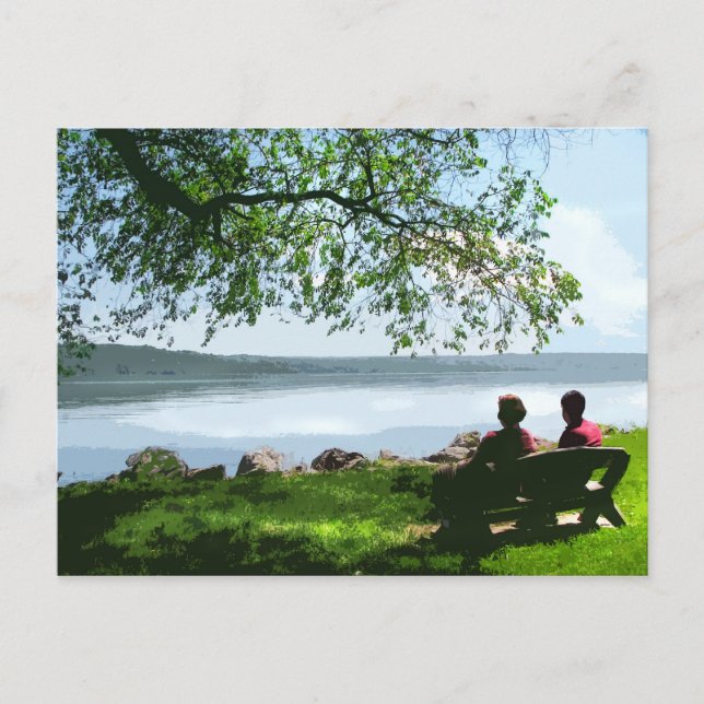 Cayuga Lake Bench Postcard (Front)