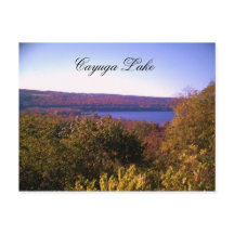 CAYUGA LAKE IN AUTUMN  postcard