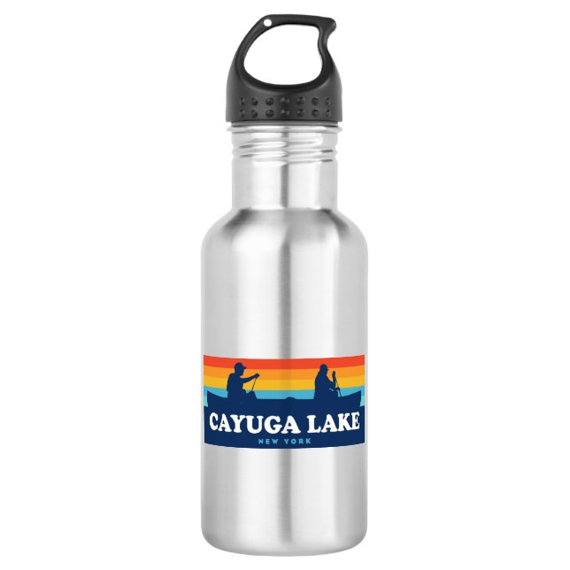 Cayuga Lake New York Canoe 532 Ml Water Bottle (Front)