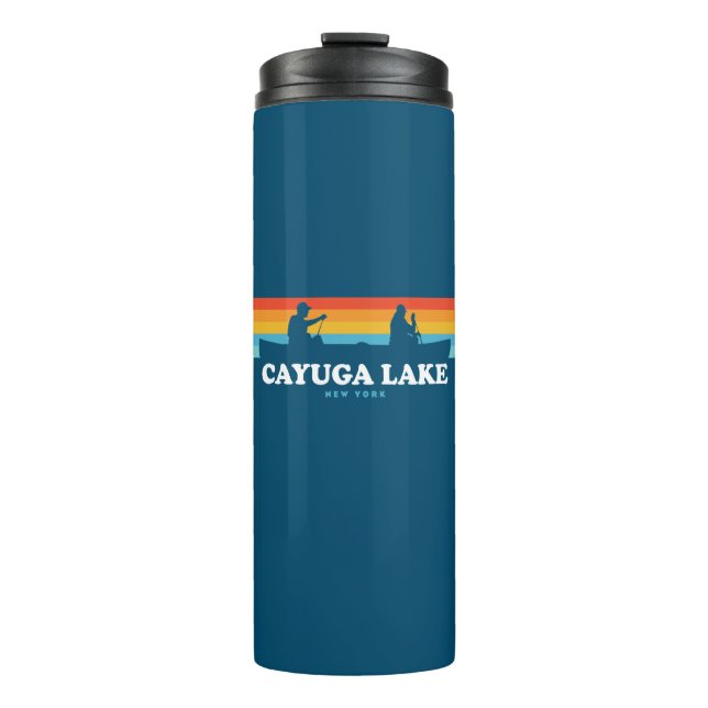 Cayuga Lake New York Canoe Thermal Tumbler (Front)