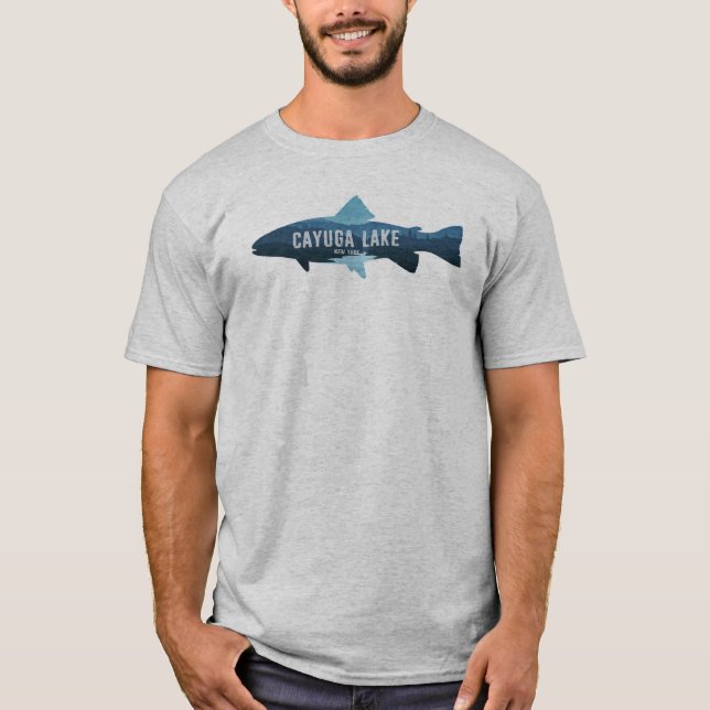 Cayuga Lake New York Fish T-Shirt (Front)