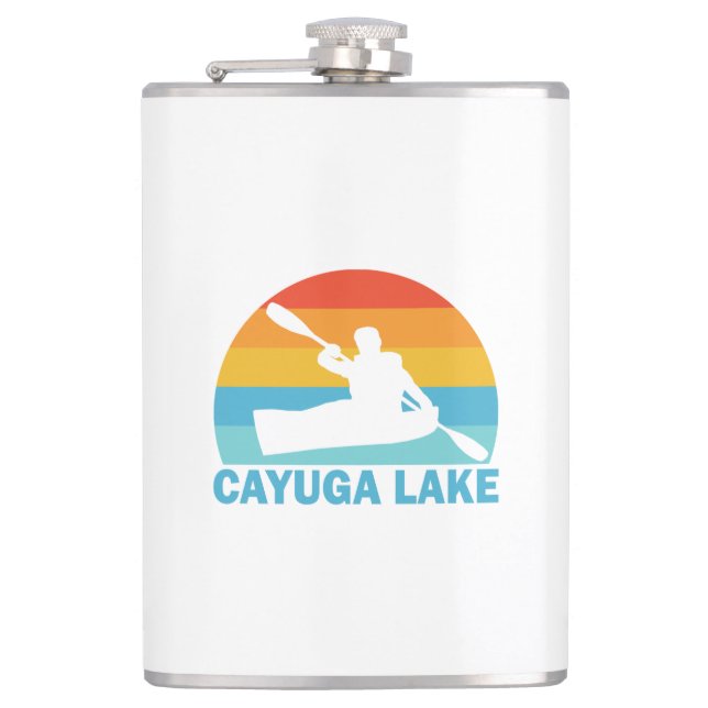 Cayuga Lake New York Kayak Hip Flask (Front)