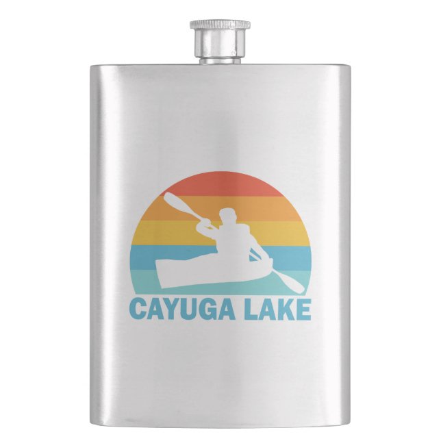 Cayuga Lake New York Kayak Hip Flask (Front)