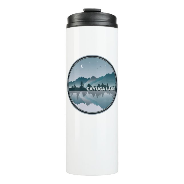 Cayuga Lake New York Reflection Thermal Tumbler (Front)