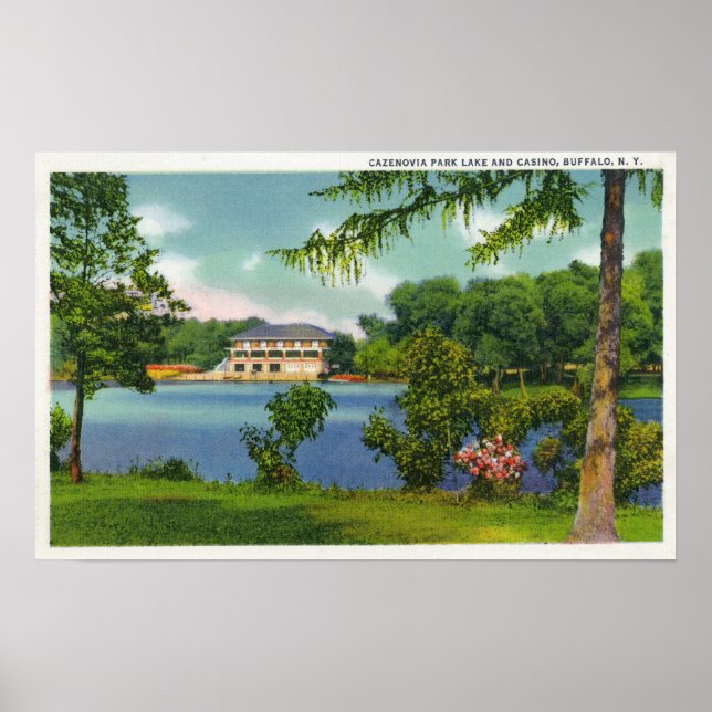 Cazenovia Park View of the Lake and Casino Poster (Front)