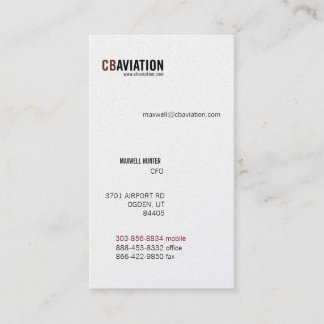 CB Aviation Business Card