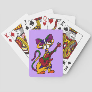 CB- Cool Cat Playing Guitar Cartoon Cards