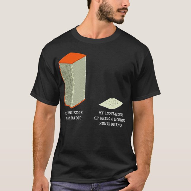CB Radio Operator QRZ Knowledge Meme Funny Ham T-Shirt (Front)
