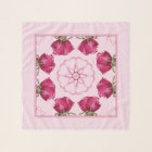 CB Red Pink Roses Hearts Chiffon Scarf