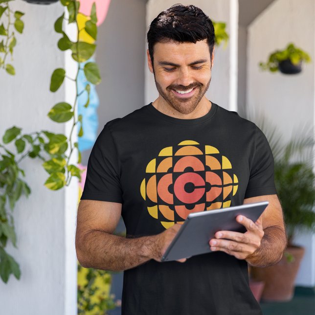 CBC 1974 Logo Fine Jersey T-Shirt (Person wearing t-shirt)