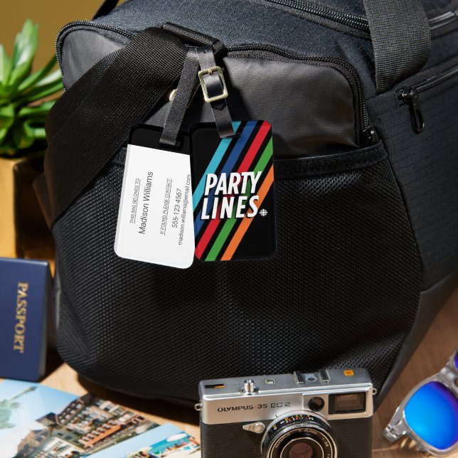 CBC Party Lines Luggage Tag (Front & Back)