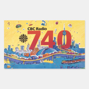 CBC Radio 740 - 1980 promo graphic Rectangular Sticker