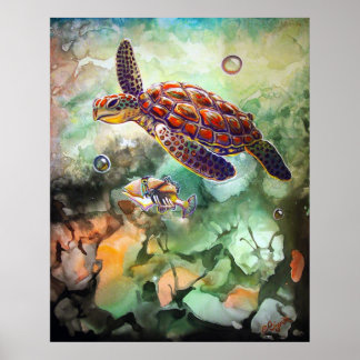 CBjork Turtle and Trigger Poster