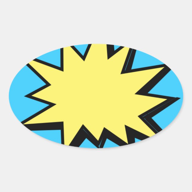 CBPG COMICBOOK POW BANG ACTION GRAPHIC SHARP OUTBU OVAL STICKER (Front)