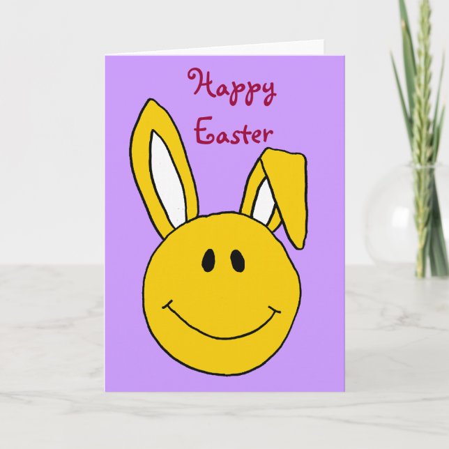 CC- Happy Easter Face Bunny Card (Front)