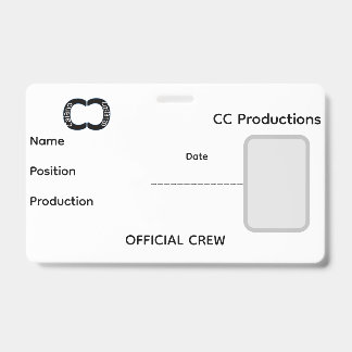 CC Productions Staff ID Badge