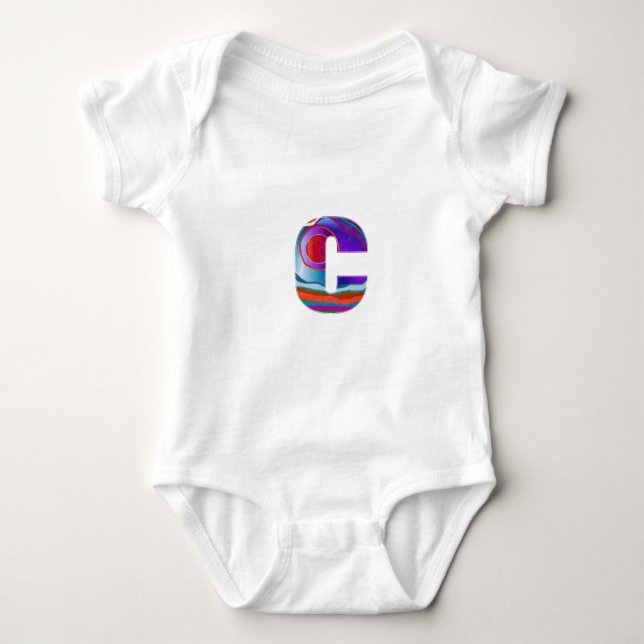ccc bbb eee ddd aaa fff yyy ALPHABETS ALPHA JEWELS Baby Bodysuit (Front)
