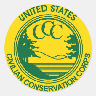 CCC Civilian Conservation Corps Commemorative Classic Round Sticker