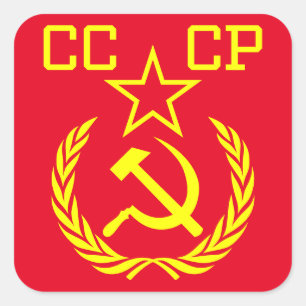 CCCP Communist Sport Square Stickers