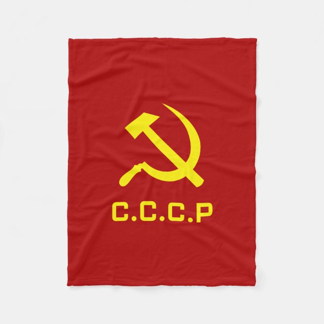 CCCP Hammer and Sickle Fleece Blanket (Front)