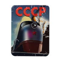 CCCP Retro vintage Soviet train Poster