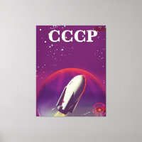 CCCP Soviet space race travel poster