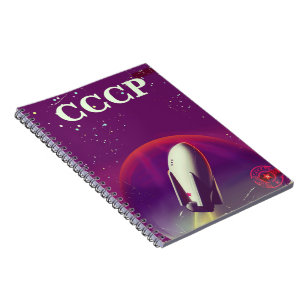 CCCP Soviet space race travel poster Spiral Notebook