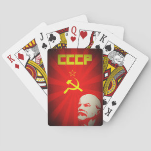 cccp soviet union communist red lenin russia propa playing cards