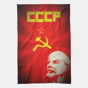 cccp soviet union communist red lenin russia propa tea towel