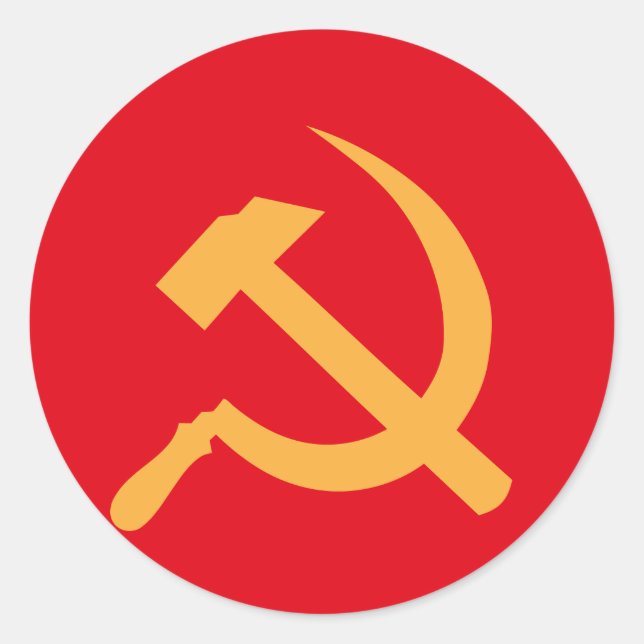 cccp ussr hammer and sickle classic round sticker (Front)