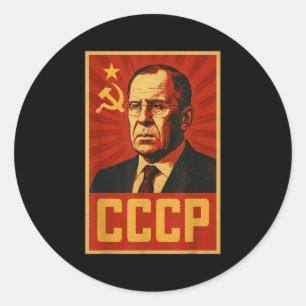 Cccp Vintage Soviet Union Retro Sssr Lavrov Classic Round Sticker