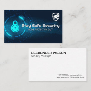 CCTV Security Camera   Tech and Lock Background Business Card