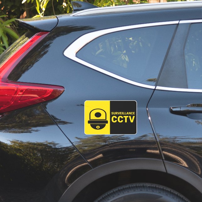 CCTV Warning Sign - Dome Camera Icon (Car Side)