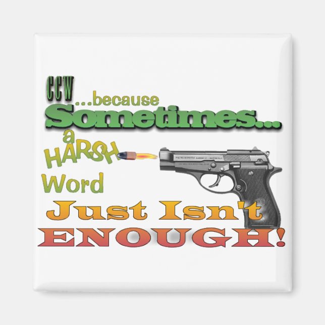 CCW - CONCEALED CARRY - GUNS - MOTTO MAGNET (Front)