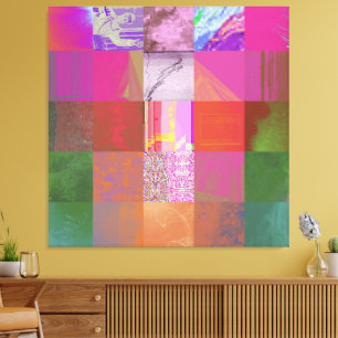 CD1FE646 Abstract Digital Glitch Art Grid Pattern Canvas Print