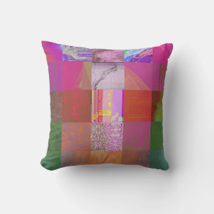CD1FE646 Abstract Digital Glitch Art Grid Pattern Cushion