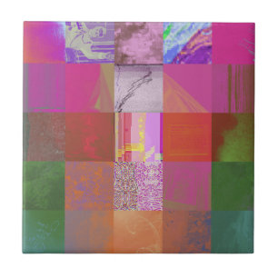 CD1FE646 Abstract Digital Glitch Art Grid Pattern Tile