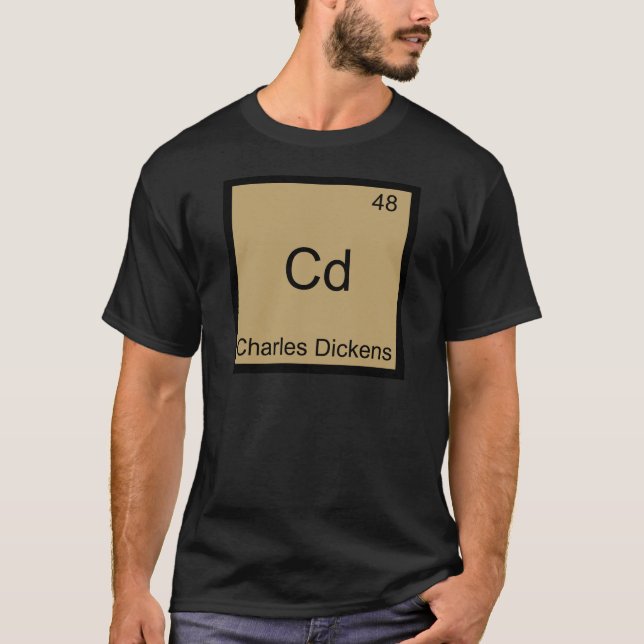 Cd - Charles Dickens Chemistry Element Symbol Tee (Front)