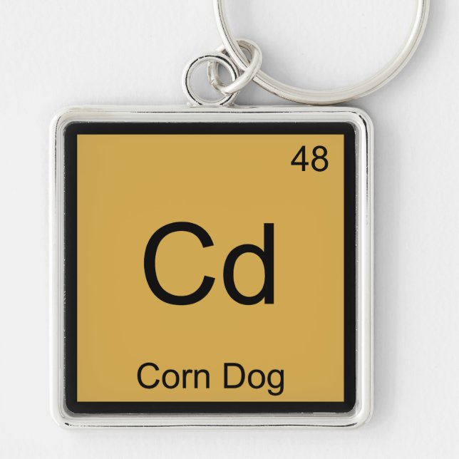 Cd - Corn Dog Funny Chemistry Element Symbol Tee Key Ring (Front)