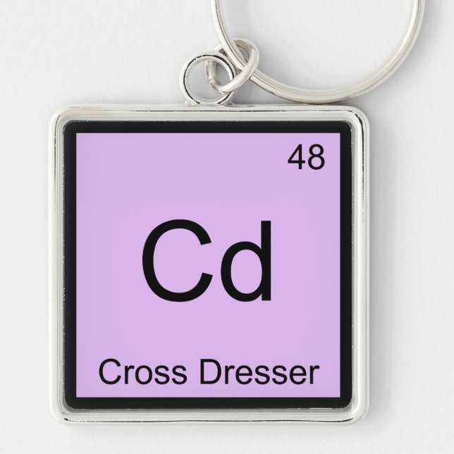 Cd - Cross Dresser Chemistry Element Symbol Tee Key Ring (Front)