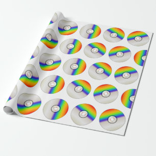 CD Disc Repeating Background Wrapping Paper