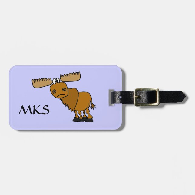 CD- Funny Moose Luggage tag (Front Horizontal)