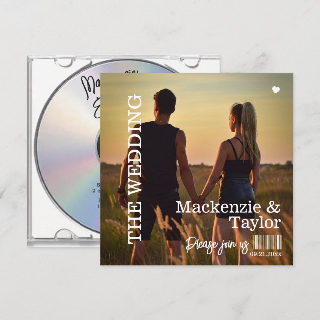 CD Photo Cover Wedding Invitation (Front/Back)