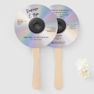 CD Themed Novelty Music Wedding  Hand Fan