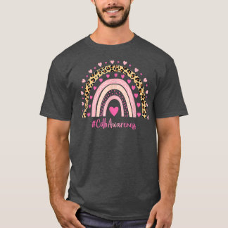 Cdh Awareness Pink Heart Leopard Rainbow Cdh Warri T-Shirt