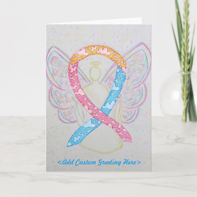 CDH Awareness Ribbon Angel Greeting Card (Front)