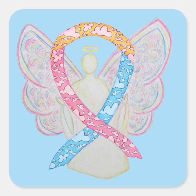 CDH Awareness Ribbon Cherub Angel Sticker Decal (Front)